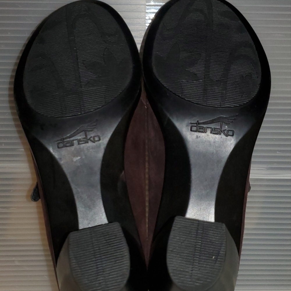 DANSKO Mary Janes Brown Suede Heeled Clogs Suede Shoes - Picture 9 of 11